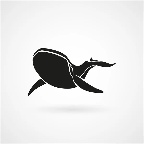 Muestra de logotipo de ballena azul emblema vector ilustración aislado en whit — Vector de stock