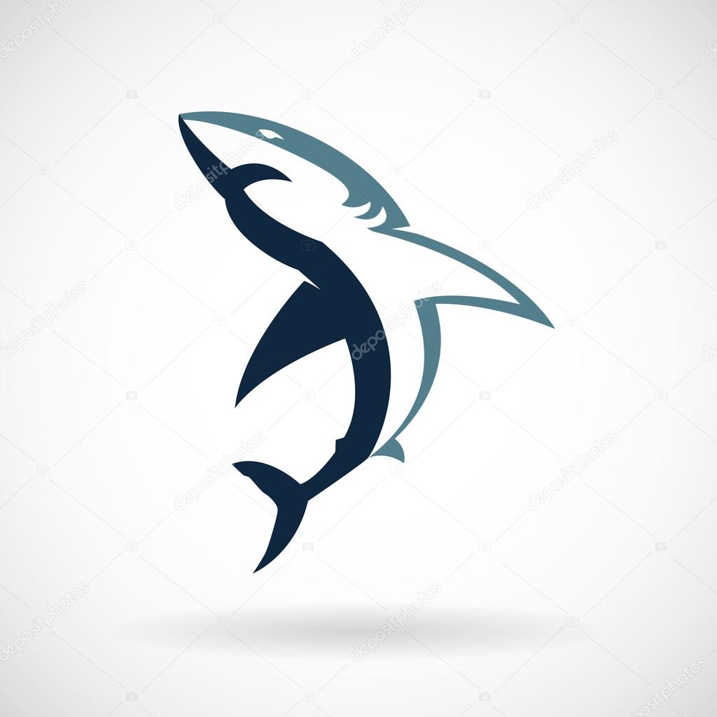 Shark logo on a white background sign emblem vector illustration