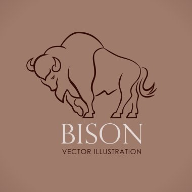 hat logosu amblemi bizon lite kahverengi artalanları vektör illus üzerinde şarkı