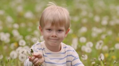 5 yaşındaki bir çocuk elinde karahindibalar olan bir çayırda oturur tohumları saçmak için elini sallar ve kaygısız bir çocukluğun büyülü bir anını yakalar..