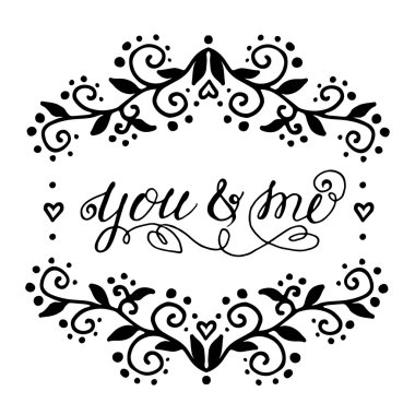 Handdrawn tipografi tasarım öğesi.