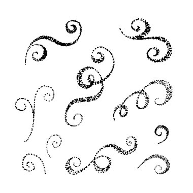 Elle çizilmiş swirls kümesi.