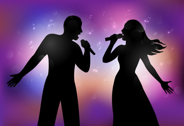 Vector illustration of   singers.
