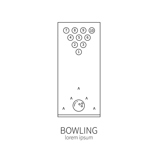 Bowlinglinjeikon — Stock vektor