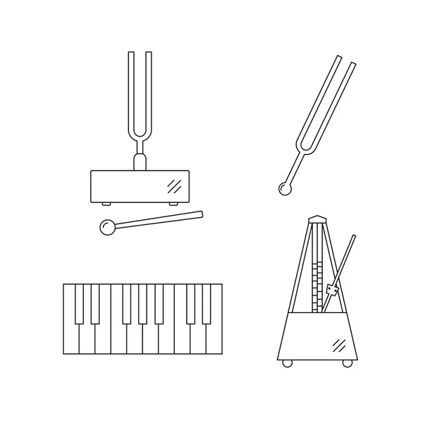 Conjunto de ícones de linha de vetor de música . —  Vetores de Stock