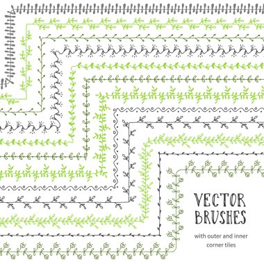 Dekoratif vektör fırçalar