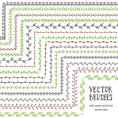 Dekoratif vektör fırçalar
