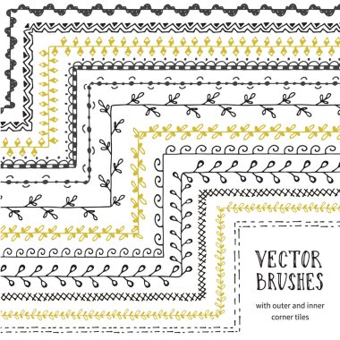 Dekoratif vektör fırçalar