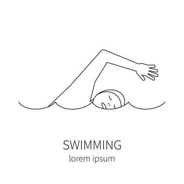 Yüzücü satırı simgesi.