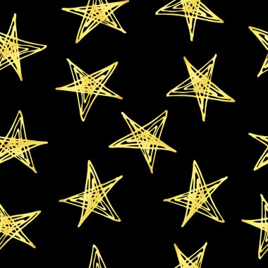 Yıldız ile çizilmiş doodle seamless modeli.
