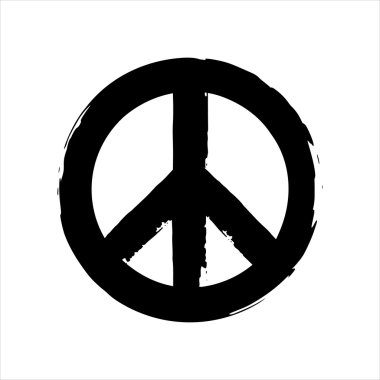 Hand drawn peace symbol. clipart