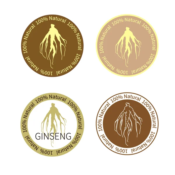 Panax etiquetas ginseng — Vector de stock