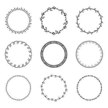 El kümesi yuvarlak çerçeve çizilmiş.