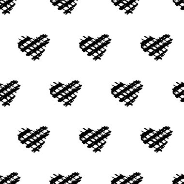 Elle çizilmiş karalamalar. Kalpli, pürüzsüz desen.