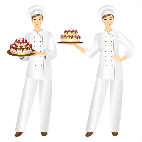 신선한 케이크와 제과. — 스톡 벡터