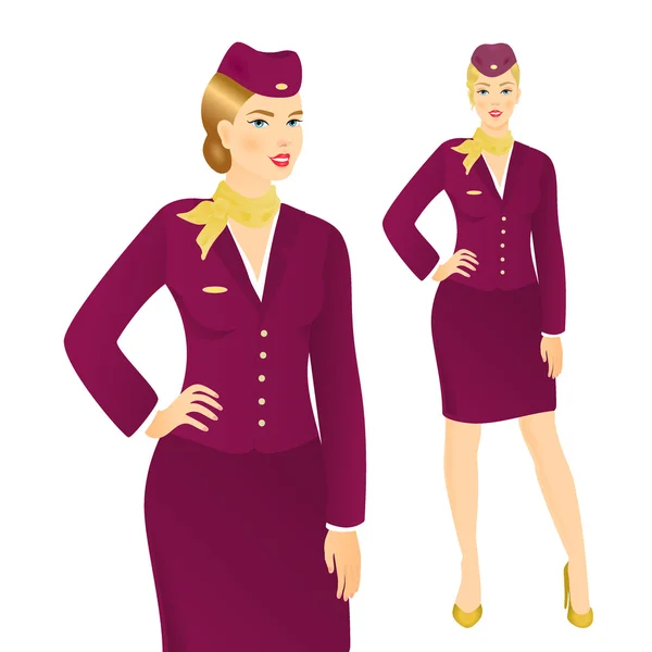 Stewardess in uniform — Stockvector