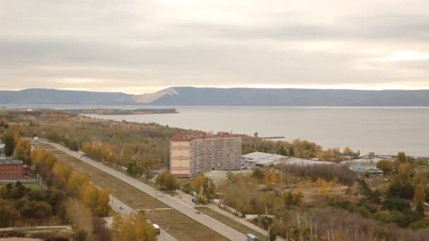 Панорама города Тольятти с 20 этажами — стоковое видео