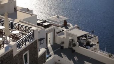Santorini ve Ege Denizi güzel manzaralarını