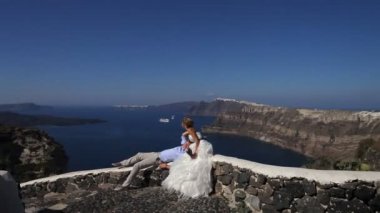 Gelin ve damat santorini Adası