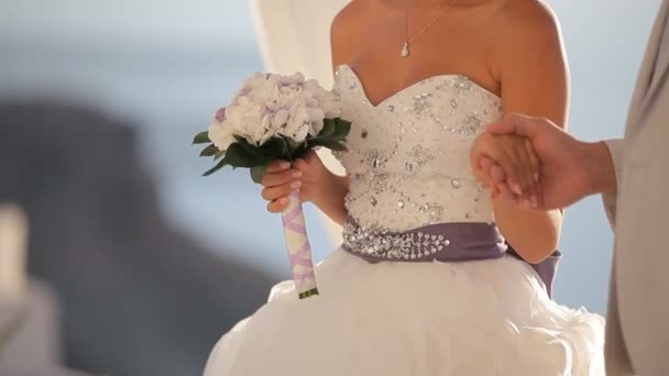 Cérémonie de mariage sur l'île de Santorin — Video