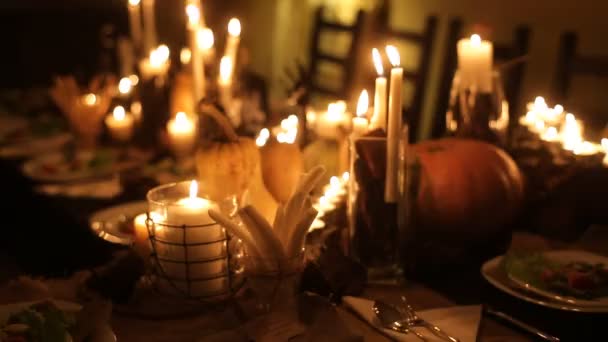 Hallowen декор таблиці — стокове відео