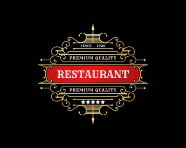 Viski, likör, bira, bira fabrikası, şarap, berber dükkanı, kahve dükkanı, dövme stüdyosu, kuaför, butik, otel, tabela çizimi için uygun çiçek süsü içeren klasik süsleme vektörü