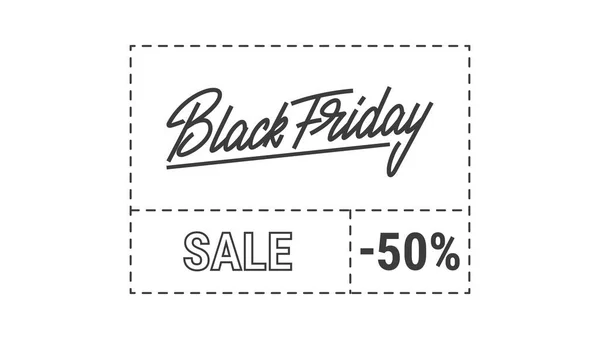 Black Friday sale coupon design with lettering — Stock Vector