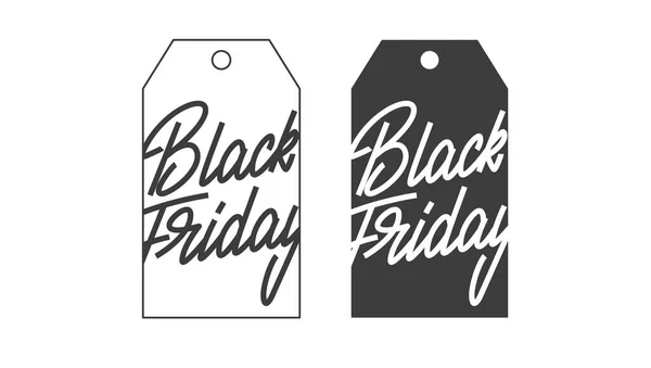 Black Friday Verkauf Preisschild Design mit Schriftzug — Stockvektor
