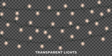 Işık çelengi. Parlayan gerçekçi Noel telli ışıklar