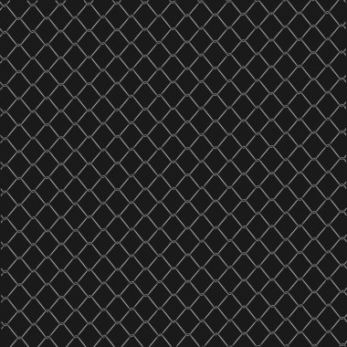 Zincirli çit. Gerçekçi metal tel çitler koyu arkaplanda izole edilmiş.