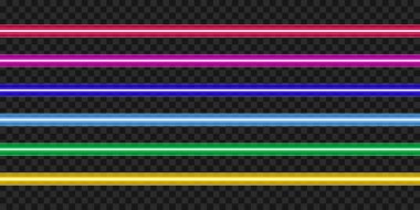 Gerçekçi LED striptiz seti. Renkli neon ışıklı bant dekorasyonu