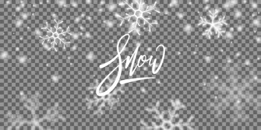 Kar örtüsü. Kış Noel karlı şeffaf arkaplan