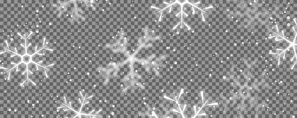 Снегопад. Фон зимнего рождественского снежного прозрачного наложения. — стоковый вектор