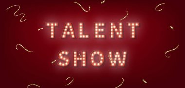 Yetenek Yarışması. Yetenek Gösterisi için 3d tabela ampul metni