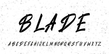 Fırça alfabesi yazı tipi. Vektör yazı karakteri seti