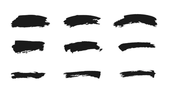 Pinceladas de tinta negra. Elementos de dibujo a mano alzada. Set de pinceles grunge vectorial — Archivo Imágenes Vectoriales