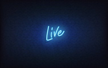 Canlı neon ışığı. Parlayan neon harfler Canlı şablon