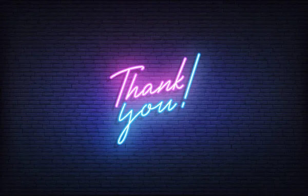 Teşekkürler neon ışığı. Parlayan neon harfler Teşekkürler şablon