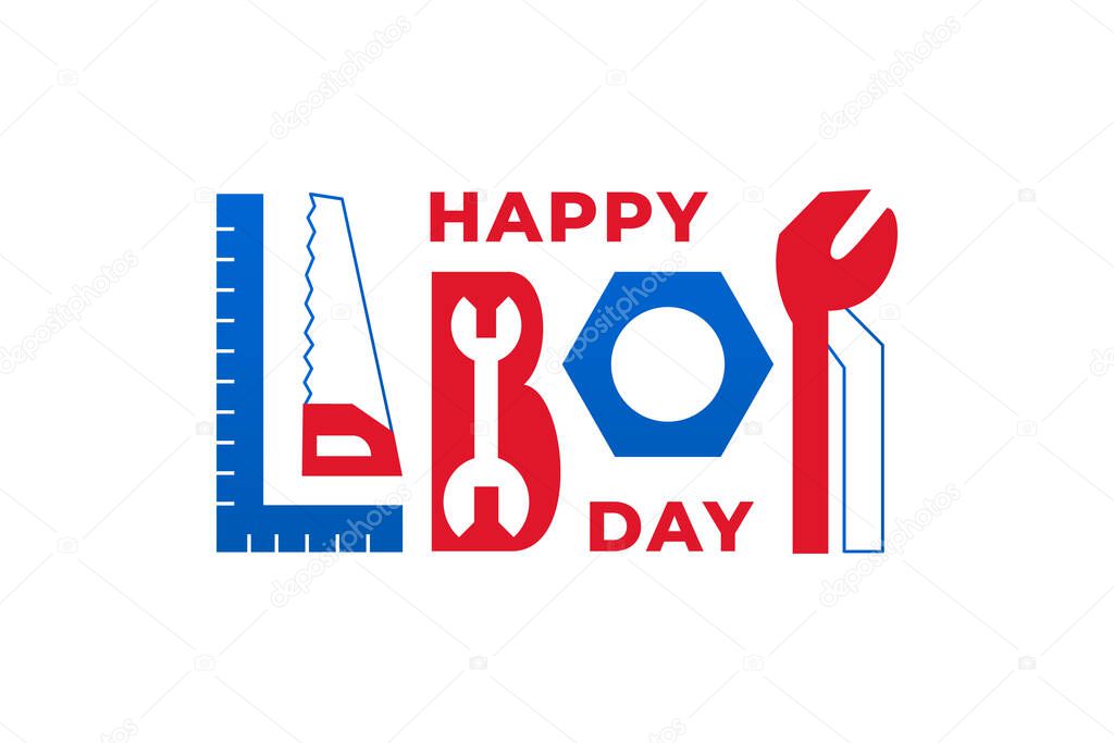 Labor Day USA. Vector typography illustration for workers day celebration