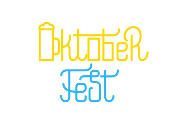 Diseño de letras Oktoberfest. Alemania cerveza festival vector texto — Vector de stock