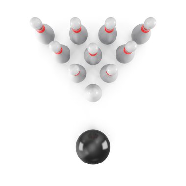 Bowling topu içine çivi beyaz zemin üzerine çökmesini