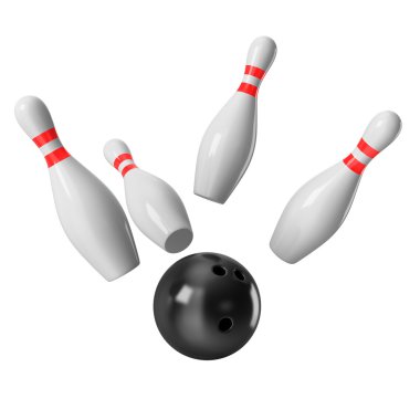 Bowling topu içine çivi beyaz zemin üzerine çökmesini