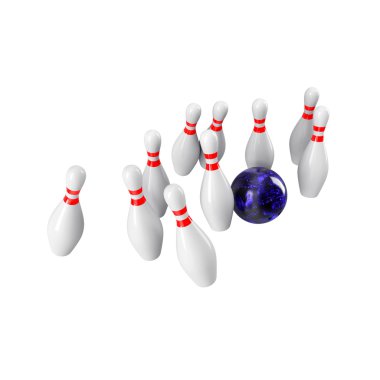 Bowling topu iğne çökmesini. 3D render