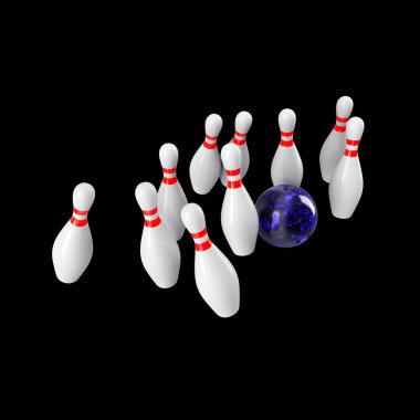 Bowling topu iğne çökmesini. 3D render