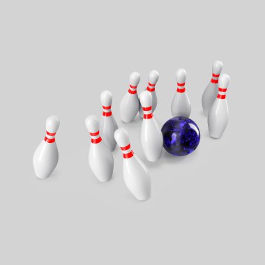Bowling topu iğne çökmesini. 3D render