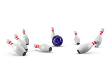 Bowling topu iğne çökmesini. 3D render