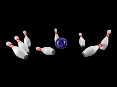 Bowling topu iğne çökmesini. 3D render