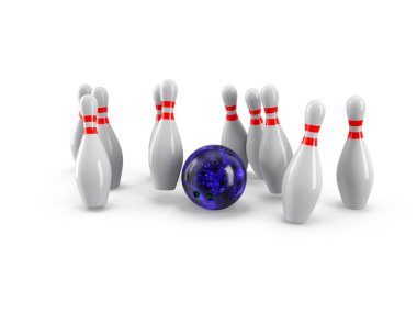 Bowling topu iğne çökmesini. 3D render