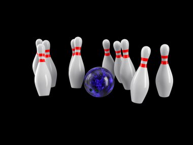 Bowling topu iğne çökmesini. 3D render