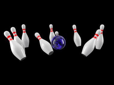 Bowling topu iğne çökmesini. 3D render